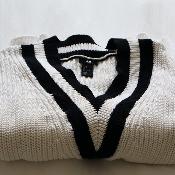 H&M Striped Knit Varsity Style Sweater - Picture 9 of 10